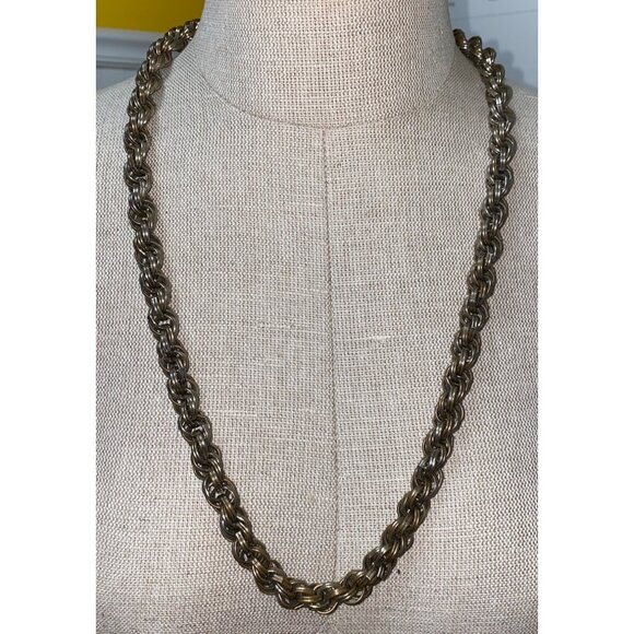 Necklace 30" Rope Chain Not Sterling Silver Possibly Artisan - Picture 1 of 4